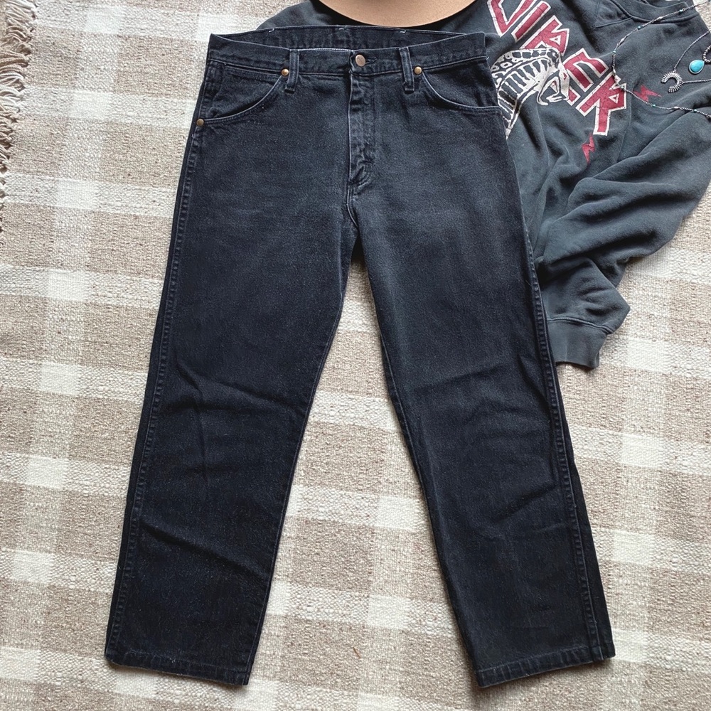SOLD ⚡️ Vintage Wrangler High Waist Straight Leg Jeans ⚡️ Hi Rise Vintage Denim - Picture 3 of 4